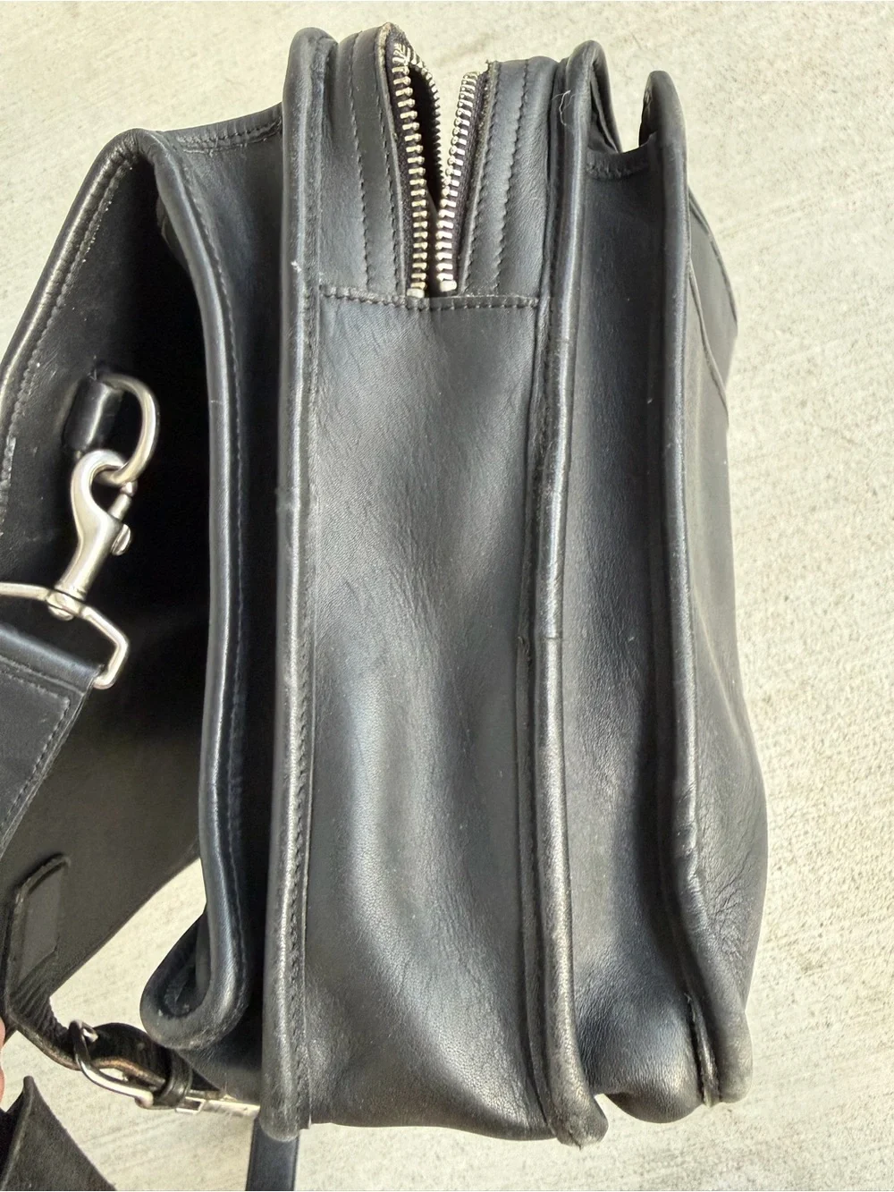 Vintage Coach L0S-5310 Black Leather Briefcase Messenger Laptop BagShoulderStrap